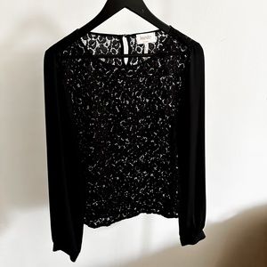 Laundry by Shelli Segal Black Lace Top